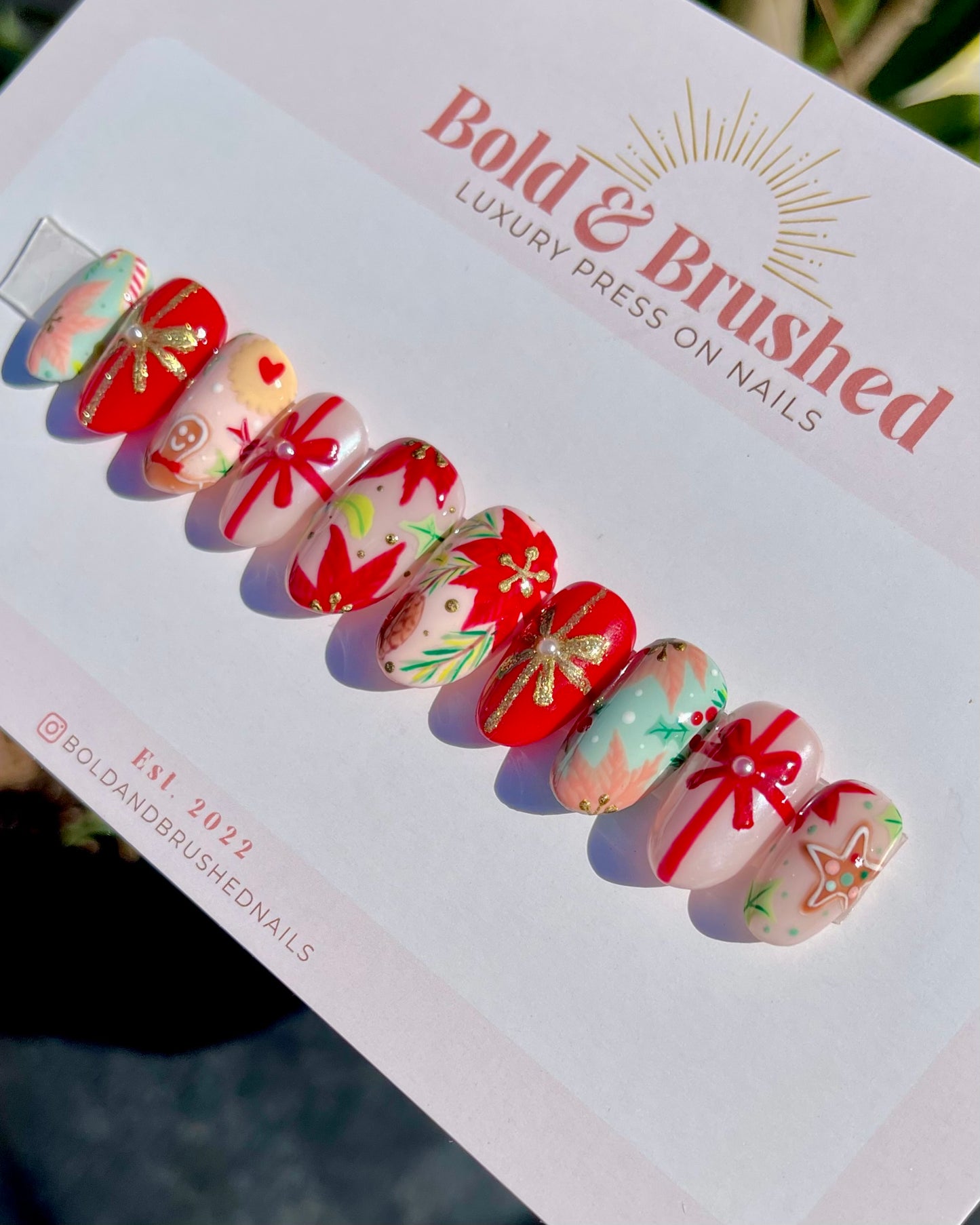 Christmas Cookies and Poinsettia Wrapping Paper
