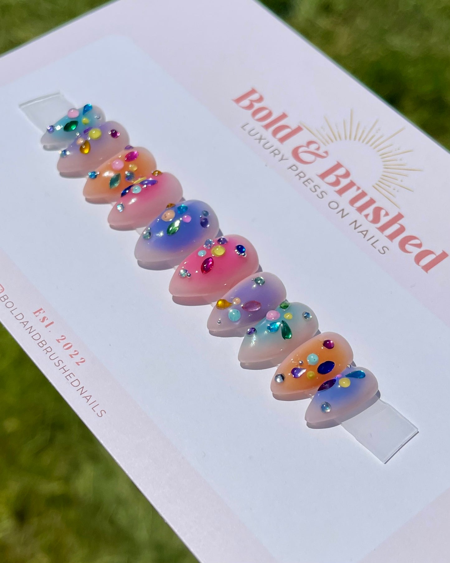 Gemstone Aura Junk Nails Press on Nail Set