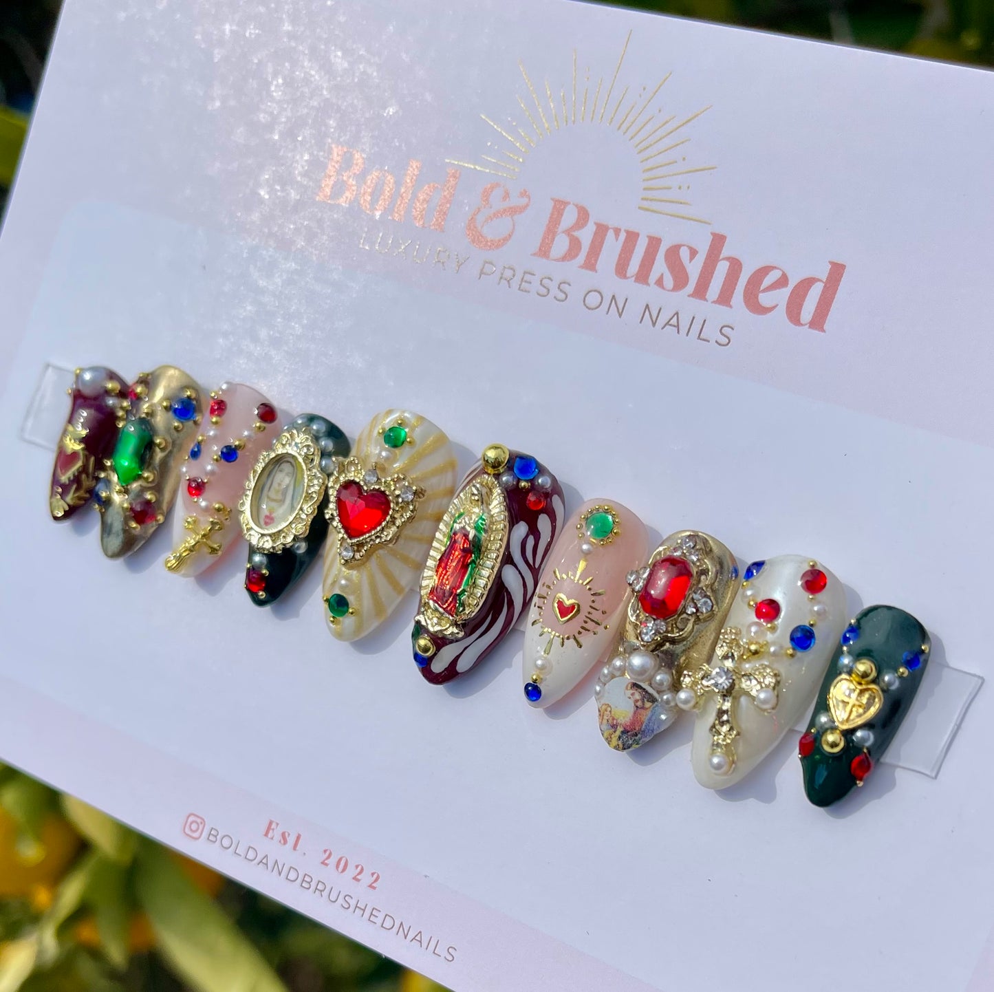 Romeo & Juliet, Rosary Embellished Press On Nail Set