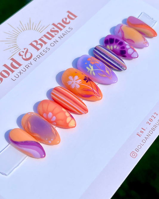 Purple and Orange Floral Aura Mix & Match