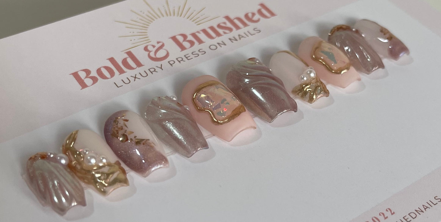 3D Gold Chrome, Pearls and Encapsulated Gems