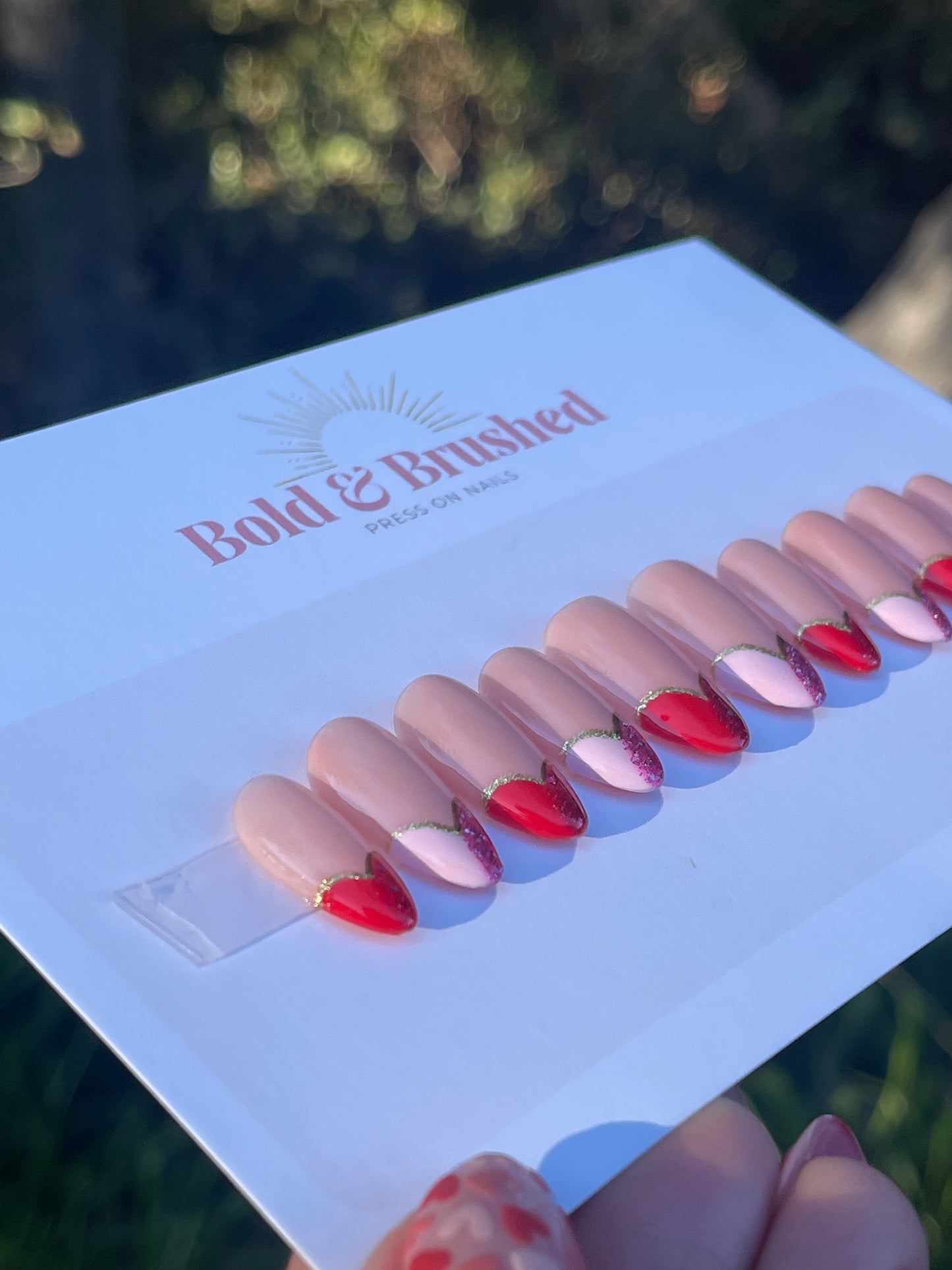 Glitter Heart French Tips Valentines Set