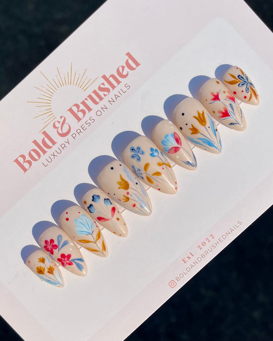 Vintage Florals Press On Nail Set