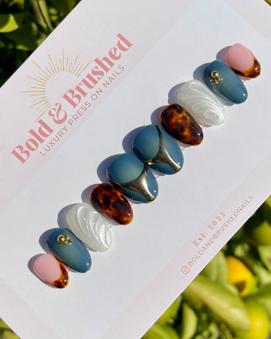 Deep Hued Pearls and Tortoise