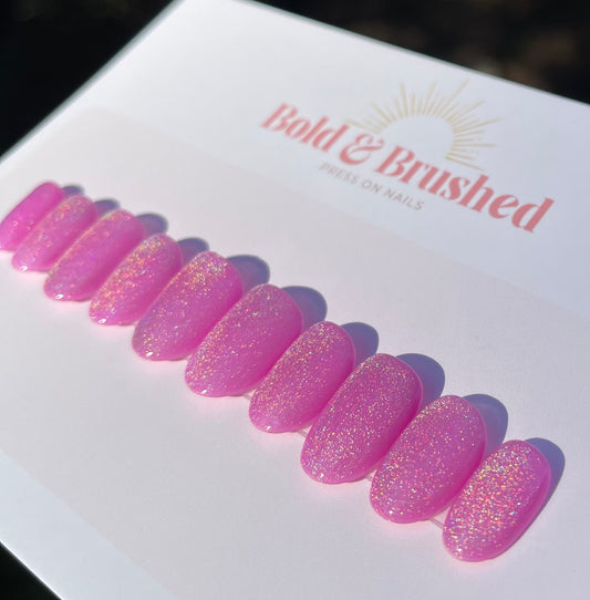 Hot Pink Rainbow Cat Eye