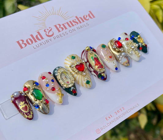 Romeo & Juliet, Rosary Embellished Press On Nail Set