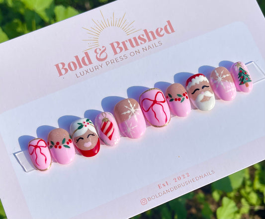 Mr. & Mrs.Clause Pink Christmas Ornaments