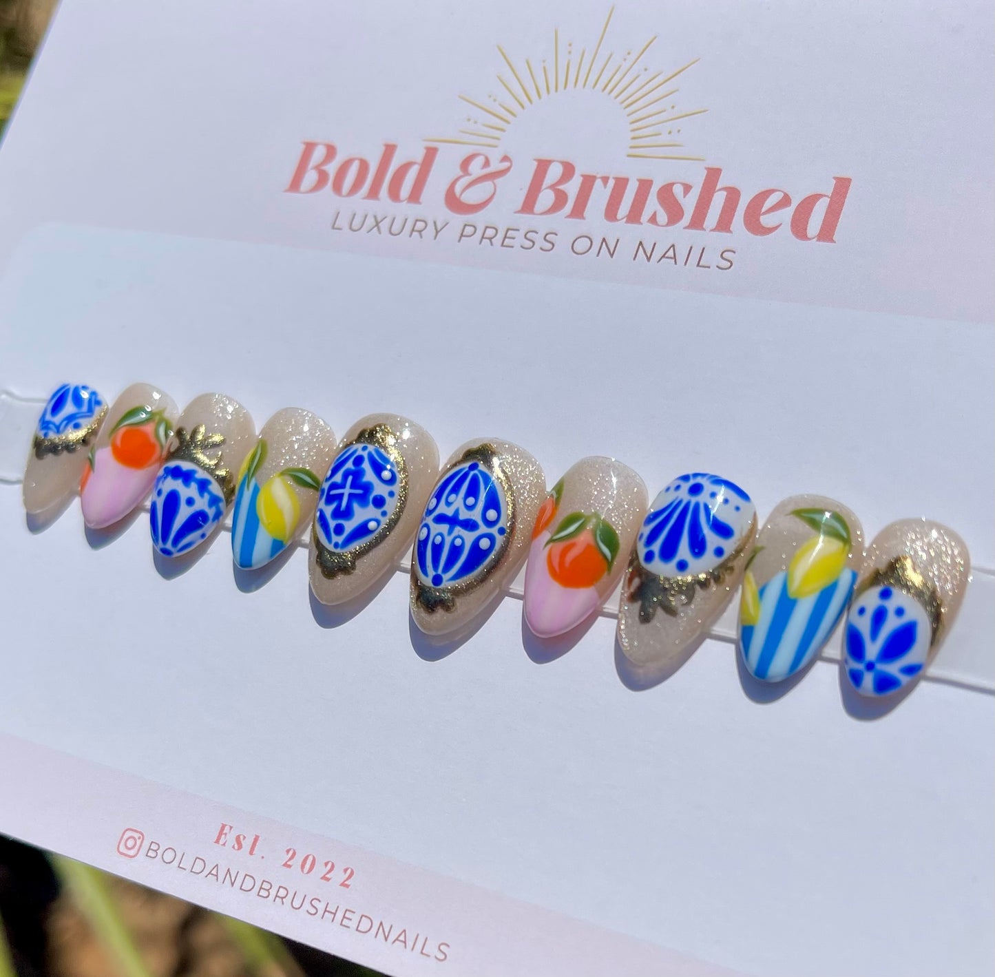 Fruity Italian Talavera Press On Nail Set