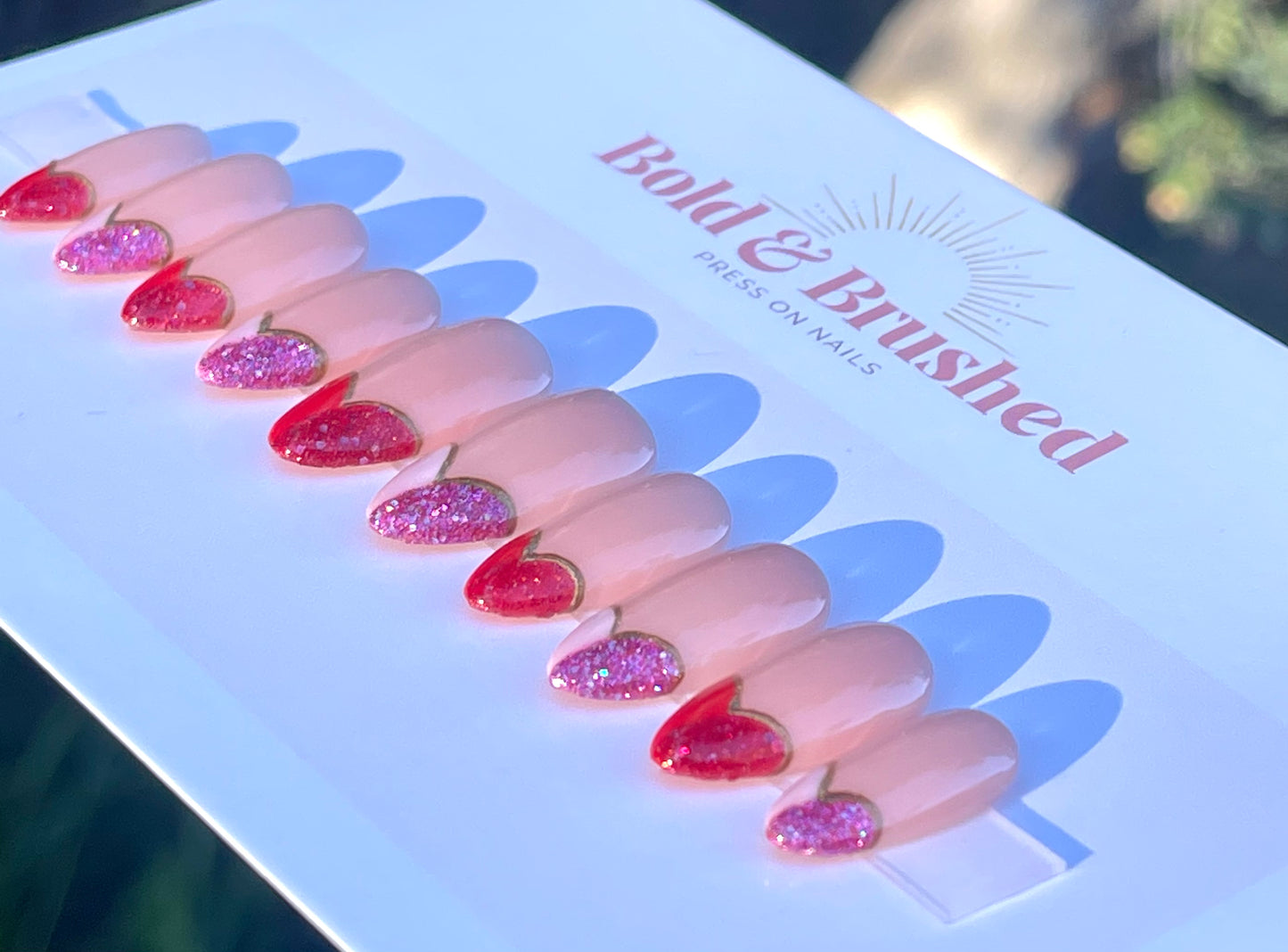 Glitter Heart French Tips Valentines Set
