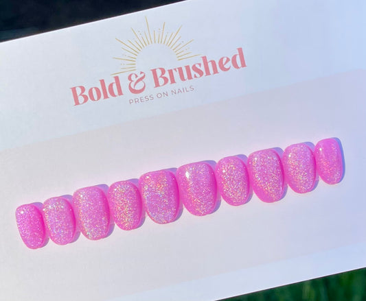 Hot Pink Rainbow Cat Eye