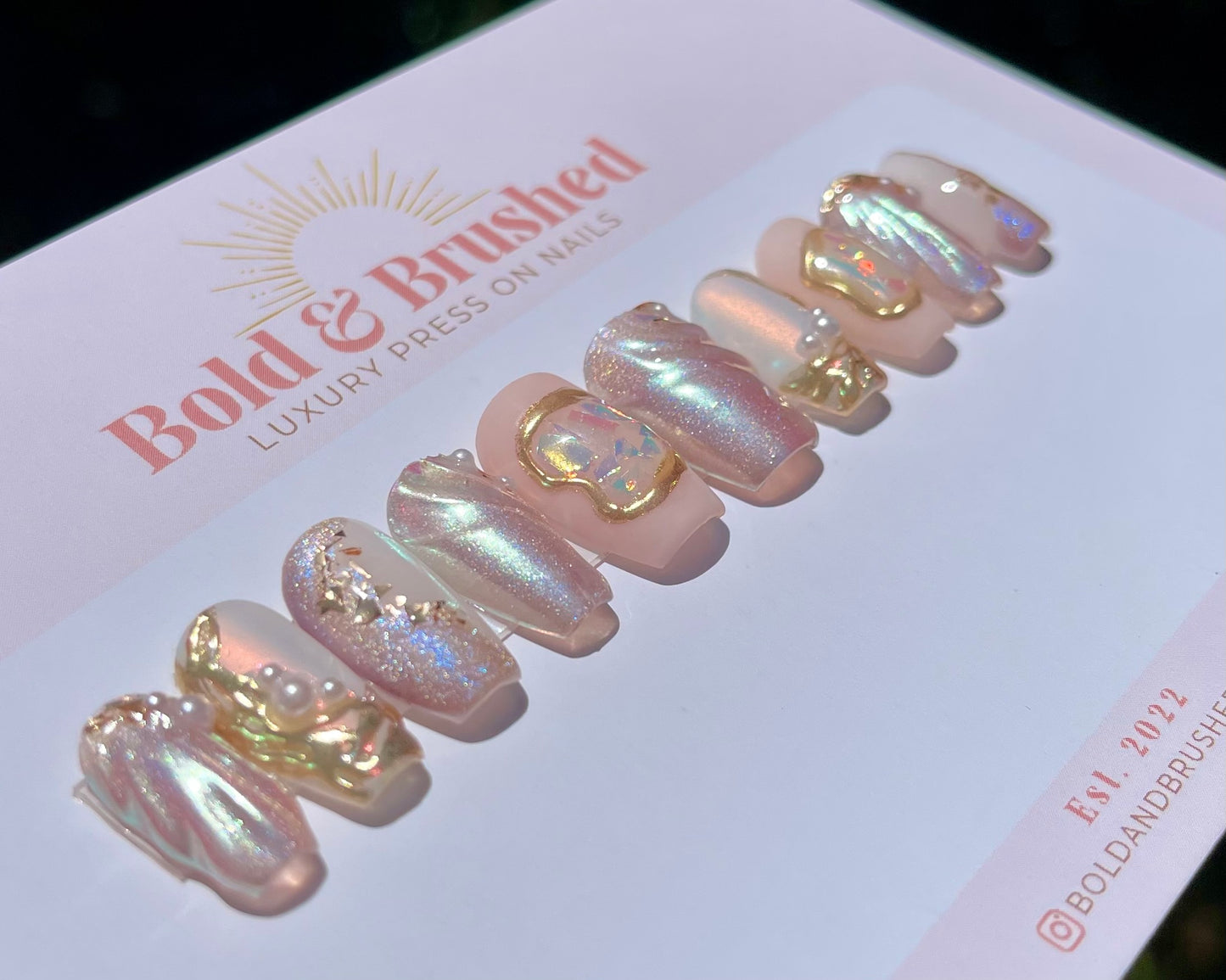 3D Gold Chrome, Pearls and Encapsulated Gems