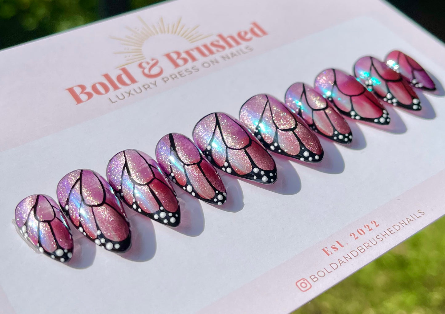 Ombré Cateye Butterfly Wings with Chrome