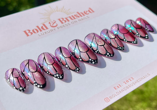 Ombré Cateye Butterfly Wings with Chrome