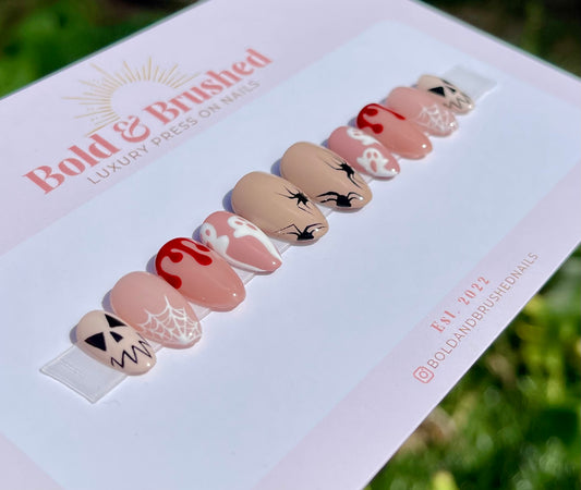 Minimalist Haunting Halloween Press On Nail Set