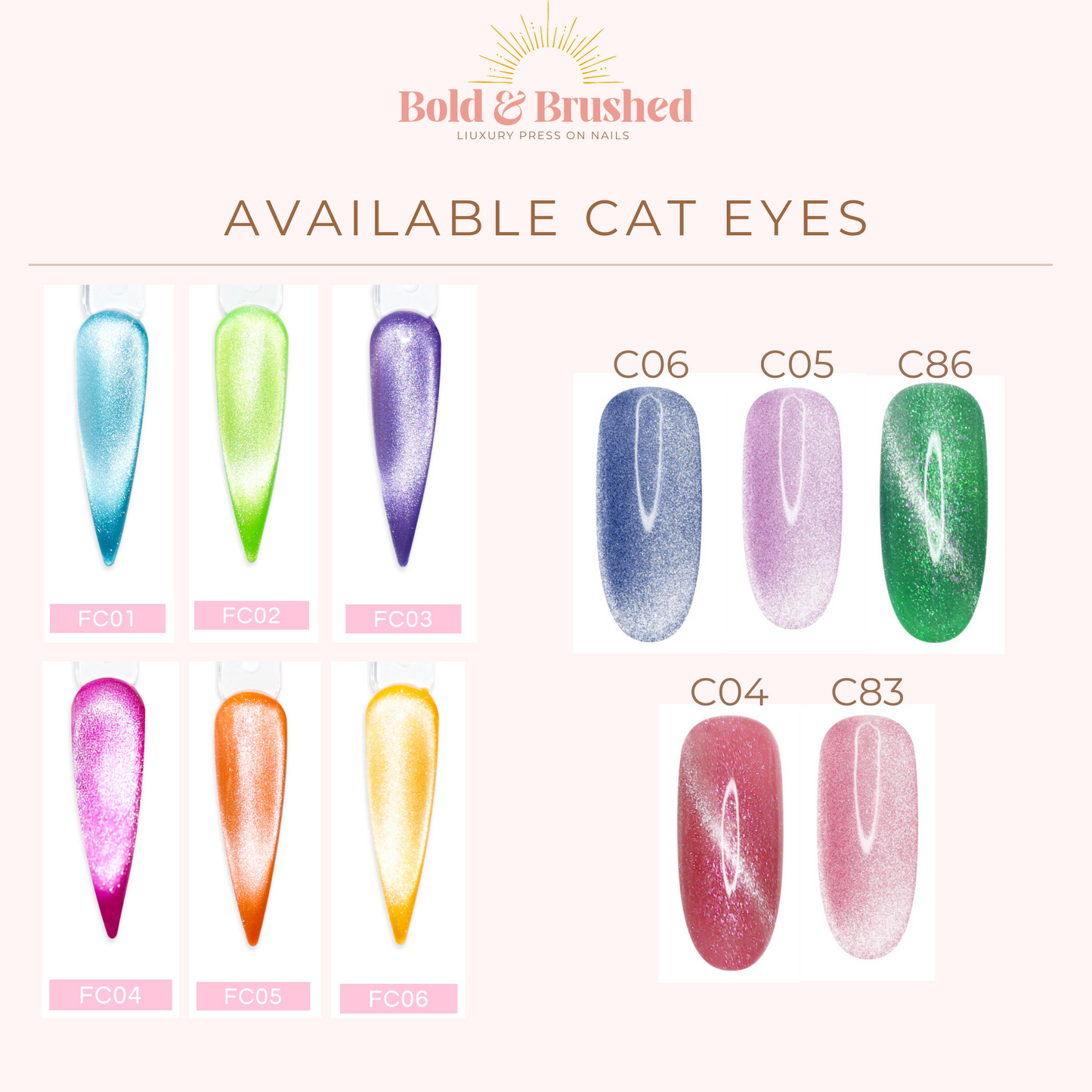 Solid Color Set with Cateye Bundle of 3