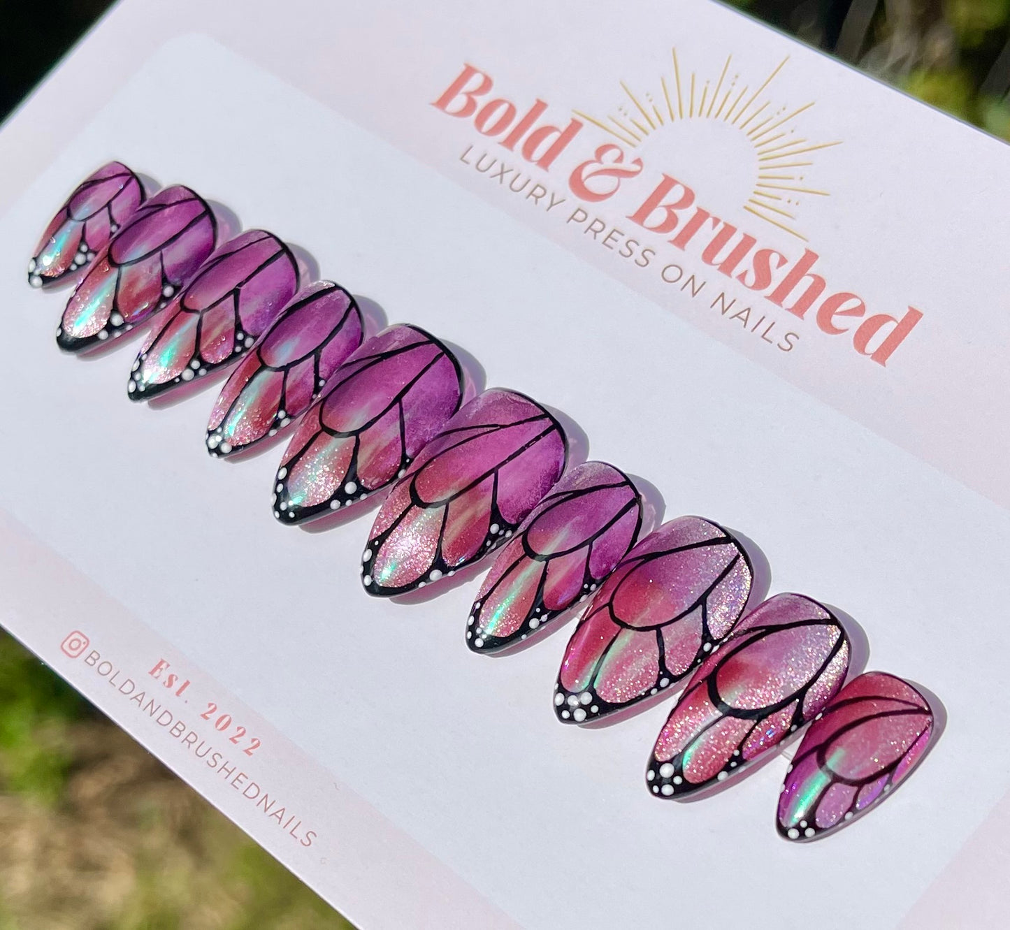 Ombré Cateye Butterfly Wings with Chrome