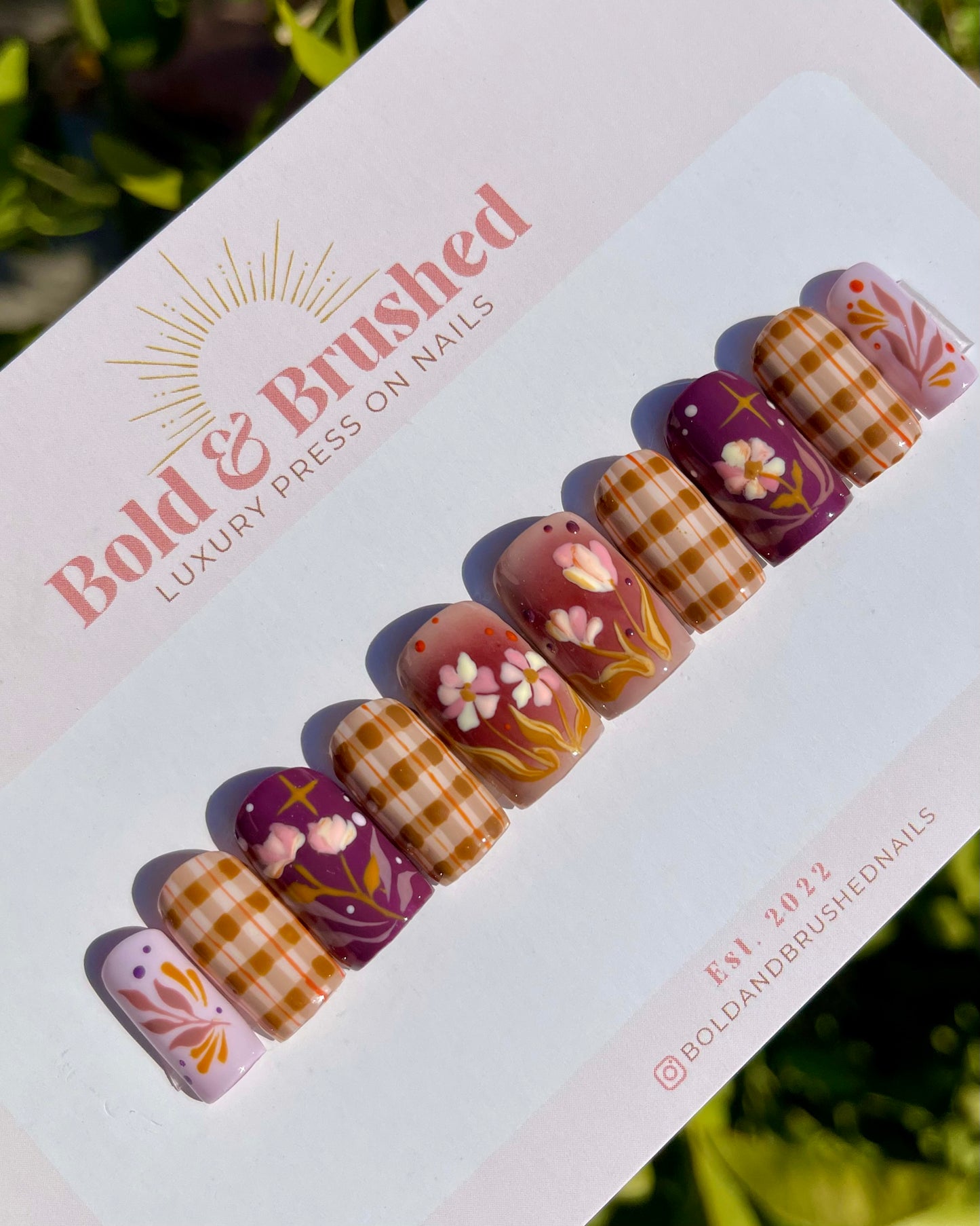 Vintage Purple Florals and Plaid